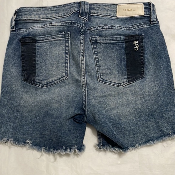 SLINK Jeans size 6 curvy blue patchwork - Picture 3 of 4